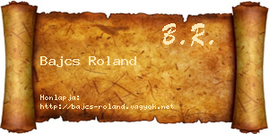 Bajcs Roland névjegykártya
